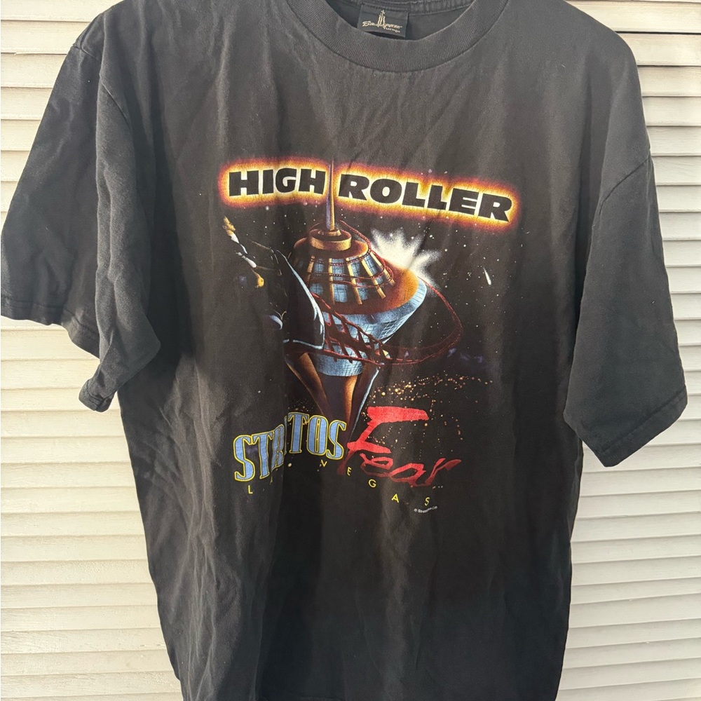 Vintage las Vegas stratosphere High Roller Black Graphic Tee